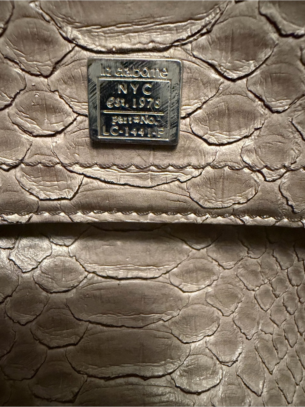 Liz Claiborne Taupe Embossed Reptile-Texture crossbody Bag